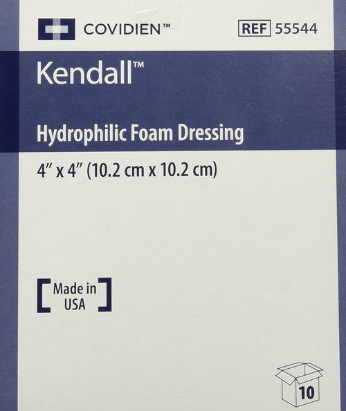 Kendall Copa Hydrophilic Foam Dressing - 4x4 Box of 10 - KND55544 BX