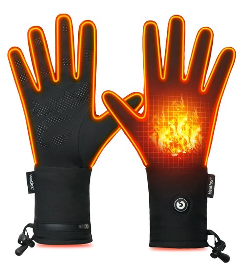 Heated Glove Liners for Men Women, Rechargeable Battery Electric Heated Gloves, Winter Warm Glove Liners for Arthritis Raynaud (Black, M)