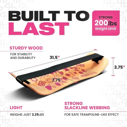 Balance Board for Kids - Wooden Wobble Trainer for Coordination | Ideal for Skateboarding, Snowboarding & More