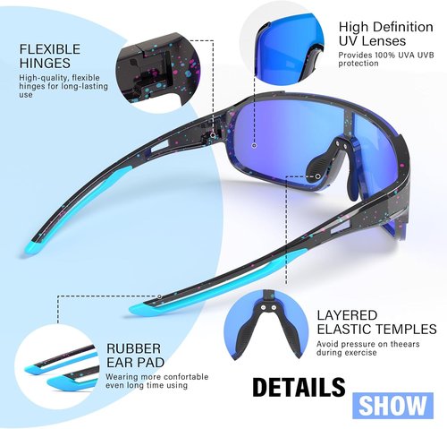 IKTOD Youth Baseball Sunglasses - UV400 Protection for Kids Aged 4-16 | 2-Pack Sports Goggles