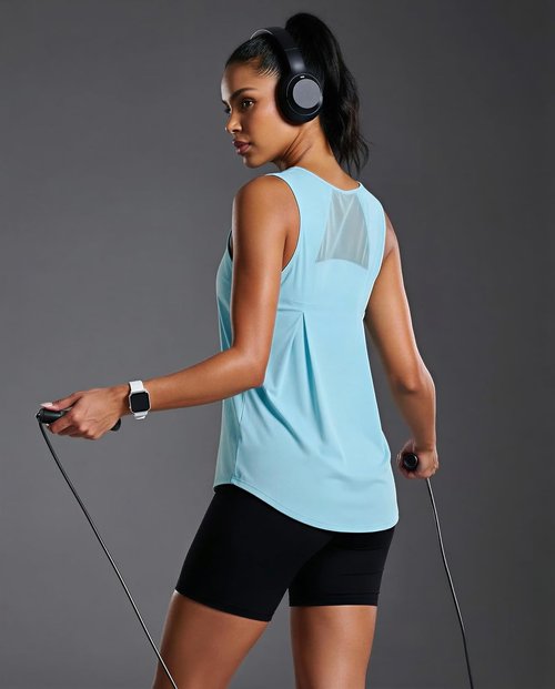 MAGCOMSEN Women's Athletic Tank Top - Quick Dry, Moisture-Wicking Mesh for Gym & Yoga | Sleeveless Design