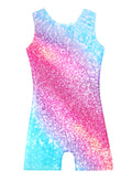 Belovance Girls Kids Leotards for Gymnastics 9 10 Kids Girls Dance Clothes Sleeveless Gymnastic Biketard Colorful Sparkle (Sparkle Rainbow, 9-10 Years)