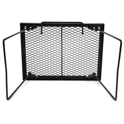 Elsjoy 17" Folding Campfire Grill Grate with Carrying Handle, Portable Camping Grill Over Fire Mesh Grate, Heavy Duty Steel Grate for Outdoor Cooking, Picnic, BBQ