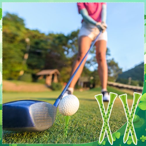 LaRandom 100 Pcs Shamrock Golf Tees 3 1/4" Bamboo Golf Tees with Irish Four Leaf Clover St. Patrick's Day Gifts Practice Home Decorations for Golfers Irish Party Favor