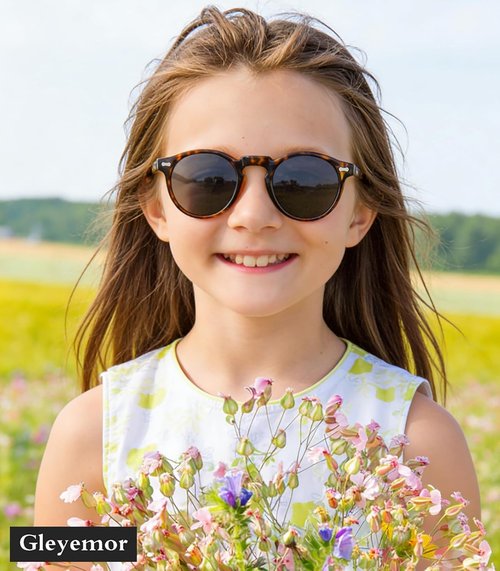 Gleyemor Kids Polarized Round Sunglasses - Cute Design for Ages 3-8 | Perfect for Outdoor Fun