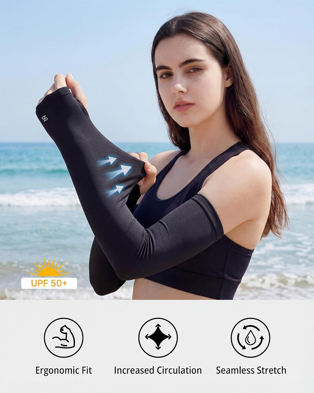 Stelle Sun Protection Arm Sleeves - Cooling UV Golf & Gardening Covers with Thumb Holes | Outdoor Gear
