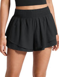 CRZ YOGA Athletic Shorts - High Waisted 2.5" Drapey Double Ruffles for Women | Flowy Tennis & Running Skorts