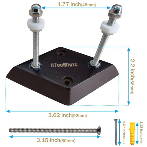 ATOOMTUZS Skateboard wall Mount -Wooden Rhombic Shape Skateboard Deck Wall Mount with Two Screw Holes -Hanging Skateboard Display Decor for for Skateboard Enthusiasts-2 Packs(Black)