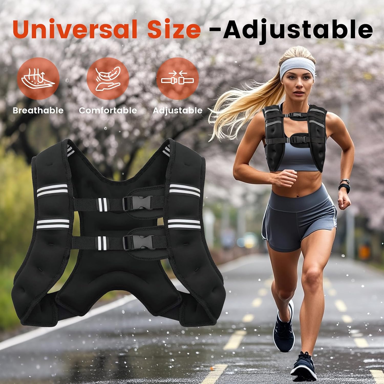 Poudee Weighted Vest - Adjustable Weight for Men & Women | 6lb to 30lb Options for Strength Training & Running