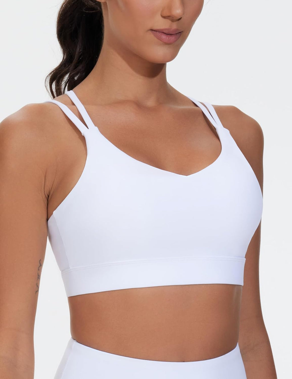 The Gym People Women's Sports Bra - Supportive Double Spaghetti Strap Design with Padding