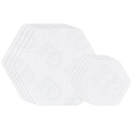 GEAR AID Tenacious Tape Hex – 2.5” & 1.5” Repair Patches (8 Patches: Four 2.5” & Four 1.5”, Clear) – Peel-and-Stick Outdoor Nylon Fabric to Fix Holes and Burns in Down Jackets, Rain Gear and Tents