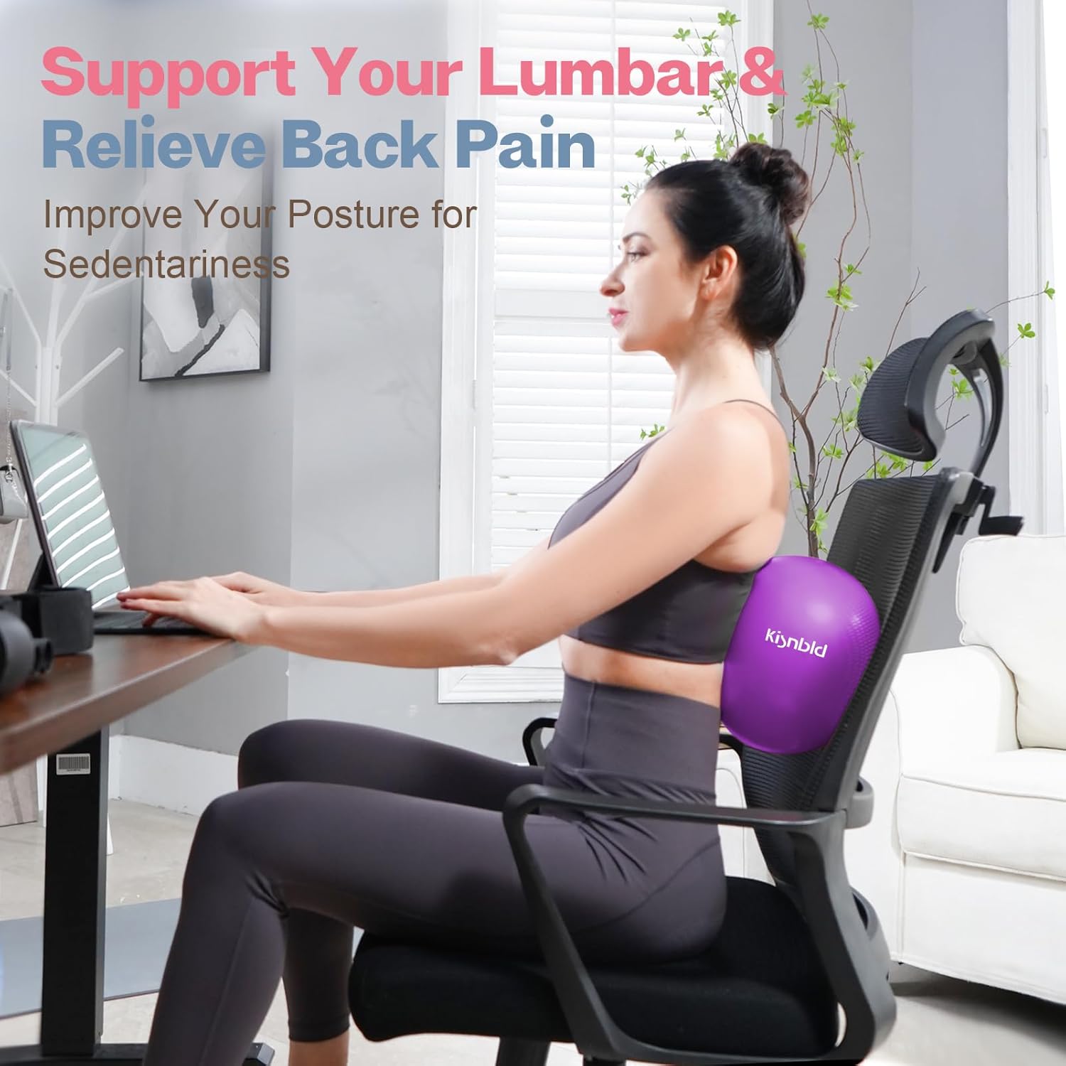 Small Exercise Ball - 9 Inch Mini Pilates Ball | Anti-Burst & Slip Resistant for Home Gym & Office Workouts