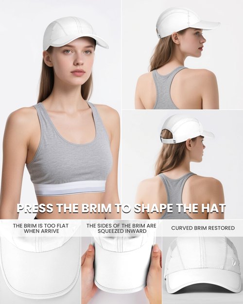 YANIKY Quick-Dry Running Hat for Men & Women Cooling Hat UPF 50+ Thin Baseball Cap Lightweight Breathable Mesh Sport Hats White