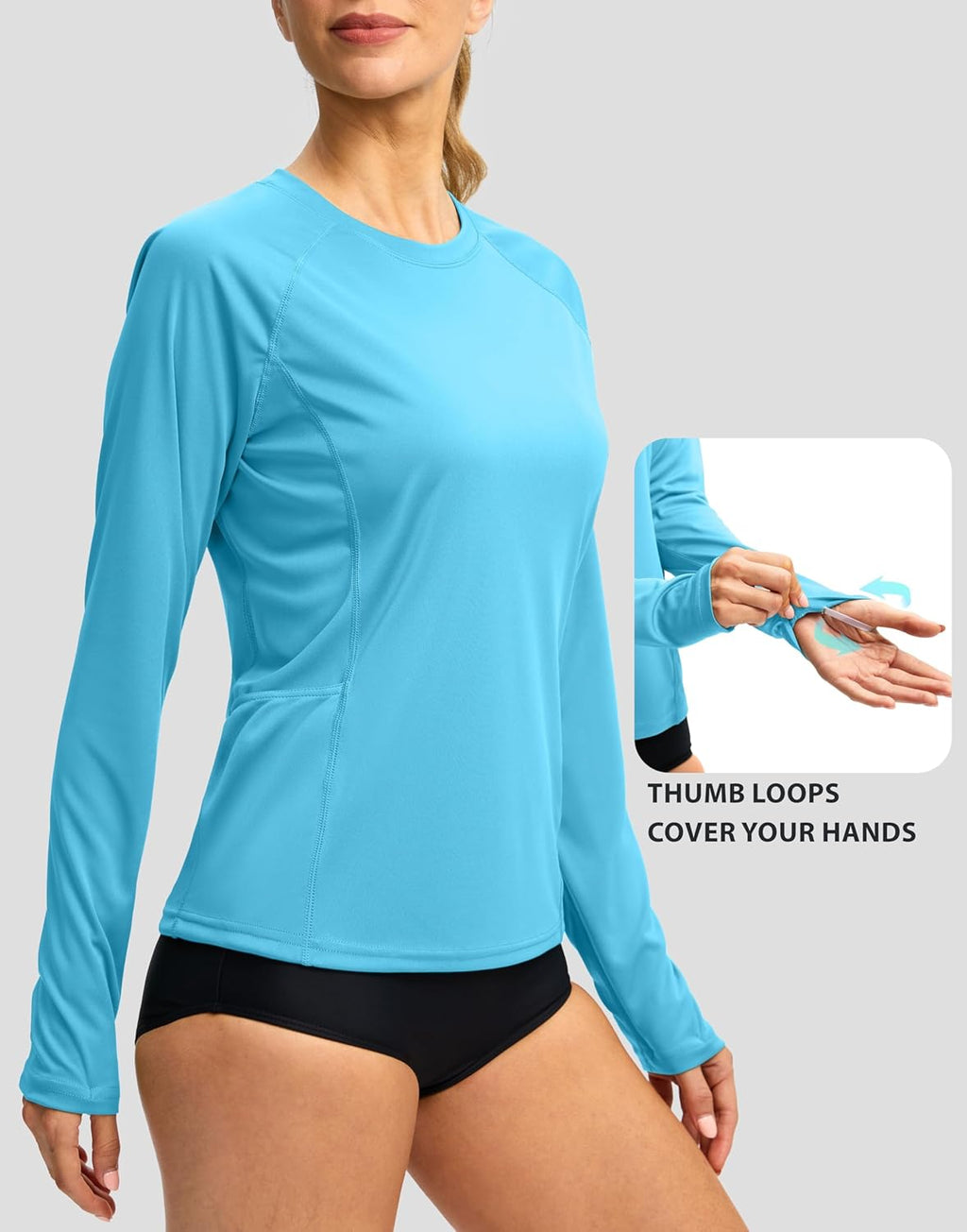 Viodia Women's Rash Guard - UPF 50+ Long Sleeve Sun Protection Shirt | Quick Dry Hiking & Swim Top with Pockets