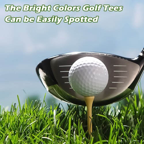 THIODOON Golf Tees 250 pcs Professional Natural Wood Golf Tees, 8 Bright Colors Mixed Size 3-1/4 inch, 2-3/4 inch and 2-1/8 inch, Tall Golfing Tees Reduce Friction