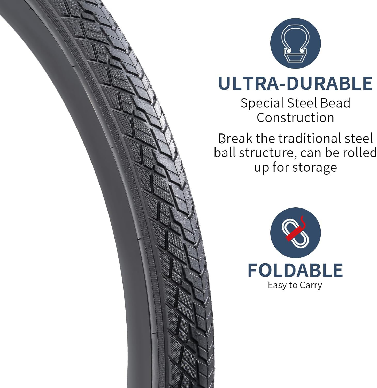 Skiennix 700C Bike Tires - Heavy Duty 700x45C with Tubes & Rim Strips | Durable Cycling Set