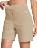 MAGCOMSEN Women's High Waisted Hiking Golf Shorts - Lightweight Stretchy Athletic Design, 7" Length