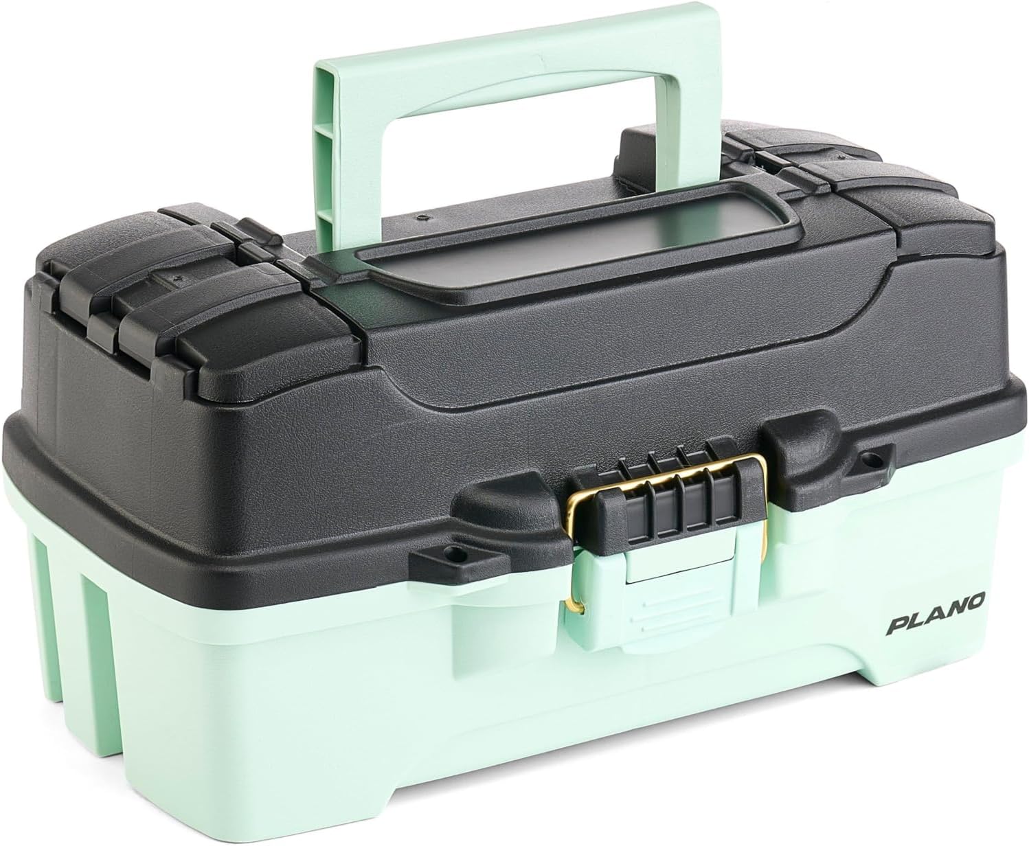 Plano | Catch All One-Tray Tackle Box Kit - Rust-Proof Brass Latch, Deep Storage, Black/Blue