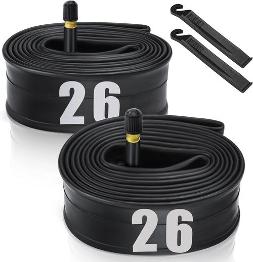 Hydencamm Bicycle Tube Set - 26" & 22" Butyl Rubber Inner Tubes with 32mm Schrader Valve & Tire Levers