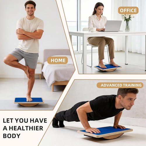 Juoe Balance Board - Anti-Slip Wobble Board for Adults & Kids | 350LBS Capacity for Therapy & Core Strength