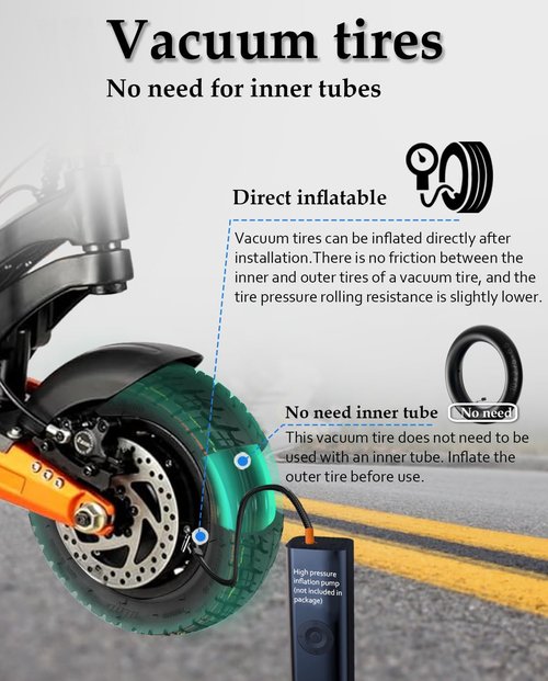 Felixstory 10x3 Inch Off Road Vacuum Tire, Fit for 80/65-6 255x80 Original Tire, Fit fot Joyor S5/ S10-S/ Y7-S Kugookirin G3PRO/ M4Pro Yume Y10/ D4+ Electric Scooter, Wear resistant Puncture resistant
