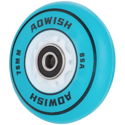 AOWISH Light Up Inline Skate Wheels, LED Roller Skate Wheels, Flash Luminous Roller Blade Replacement Wheel w/Bearings ABEC-9, 80mm 76mm 72mm, Blue Color, 4-Pack (76mm)