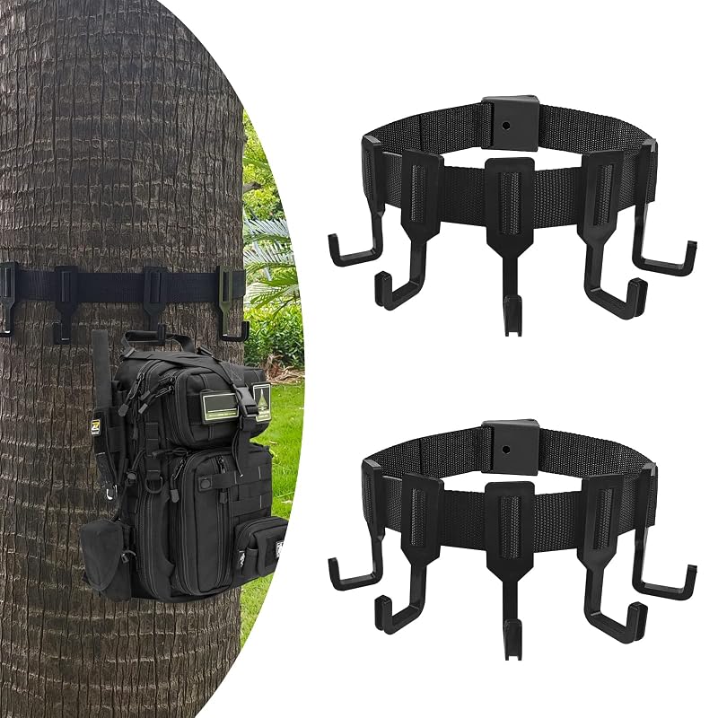 Sailortenx Treestand Gear Hangers with Large Hooks, 2 Pack - Lightweight Accessory Straps for Bowhunters