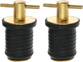 Skiennix Boat Drain Plug Set - Durable Snap Rubber Plugs with Brass Handle - Marine Twist Accessories