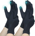 HATINXIA 2 Pairs Arthritis Gloves for Women for Pain, Compression Gloves Women Men for Carpal Tunnel, Copper Glove Relief Rheumatoid, Osteoarthritis, Hand Pain, Full Finger & Touchscreen (L)
