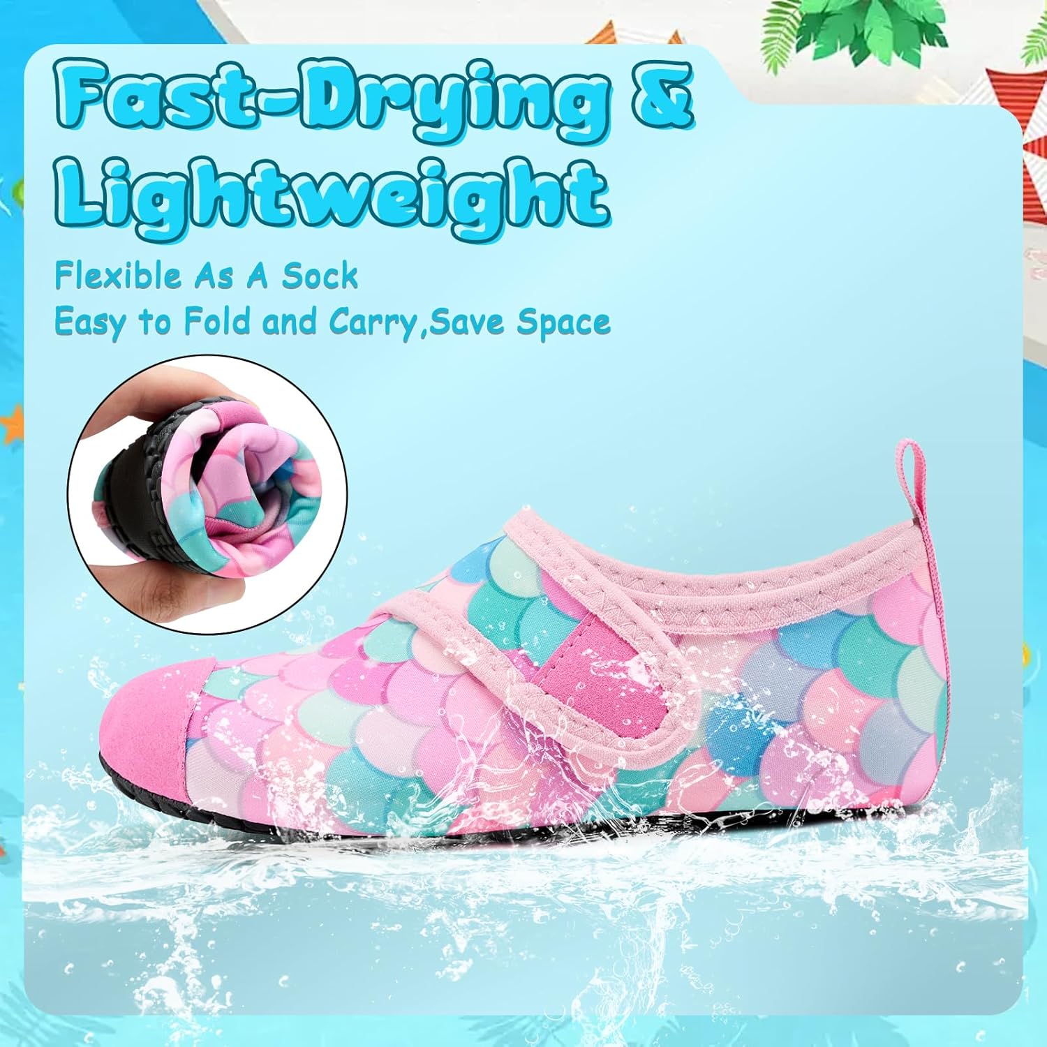 VIFUUR Kids Water Shoes - Quick Dry Barefoot Aqua Socks for Boys & Girls | Perfect for Beach & Outdoor Sports