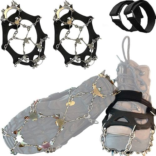 Limm Ice Snow Traction Cleats - Large Lightweight Crampon Cleats with Big Spikes - Anti Slip Walking Grips Fasten Quickly & Easily Over Footwear - Portable Ice Grippers for Shoes and Boots