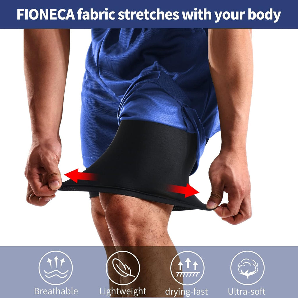 Skiennix Men's 2-in-1 Running Gym Shorts - 7 Inch Workout Shorts with Pockets & Towel Loop | 2 Pack