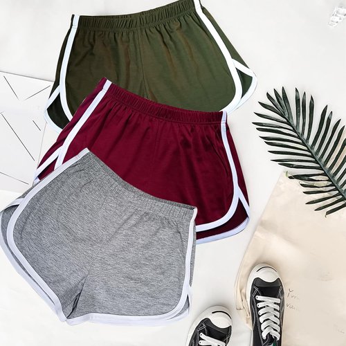 Cameway Women's Cotton Yoga Shorts - 4 Pack Summer Athletic Cycling & Hiking Gear