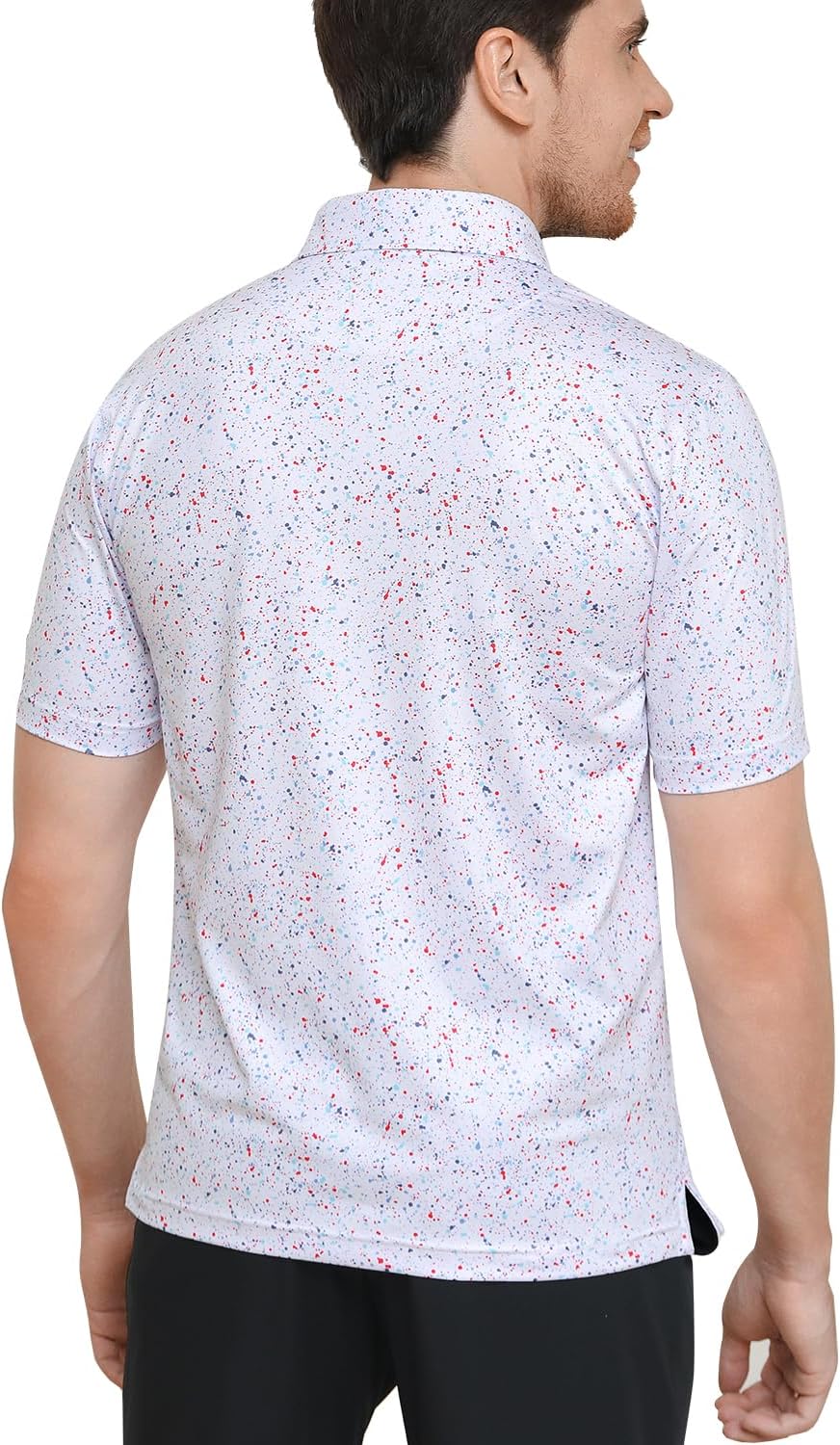Skiennix Men's Golf Polo Shirt - Short Sleeve Dry Fit Performance with Moisture Wicking | Casual Print Design
