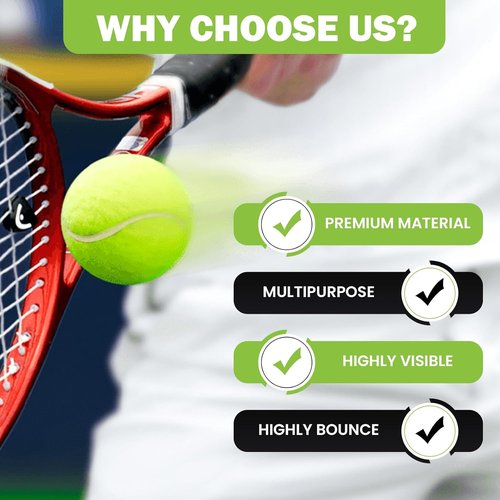 FURWEY Pressureless Tennis Balls - Bulk Pack of 12/24/36/80 with Mesh Bag for Easy Transport | Ideal for Pets & Beginners