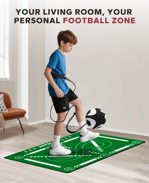 HAPBEAR Soccer Training Mat- Thickened 0.2 inch, Soccer Training Equipment for Footwork and Ball Mastery, Anti-Slip and Silent, Idea for All Ages to Improve Speed Strength Agility and Coordination