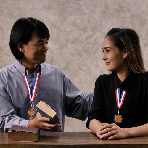 Libima 12 Pcs Religious Award Medals - Cross Medals with Neck Ribbons for Kids' Trophy Gifts