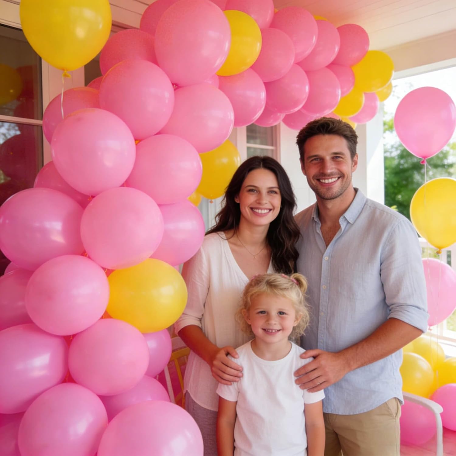 Pink Balloon | 110pcs 12-Inch Latex Balloons for Birthday, Valentine's Day & Weddings - Includes 2 Ribbons