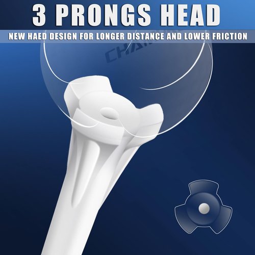 CHAHMPKEY Premium 3-Prong Golf Tees - 3-1/4" Size | 120 Pack for Enhanced Stability & Distance Performance