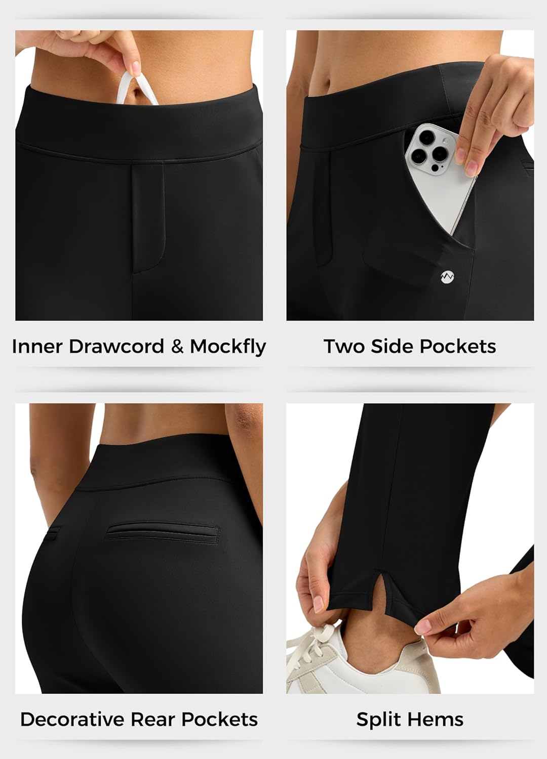Willit Women's Golf Pants - Ankle Travel Stretch Design | Casual Dress Work Pants with 2 Pockets