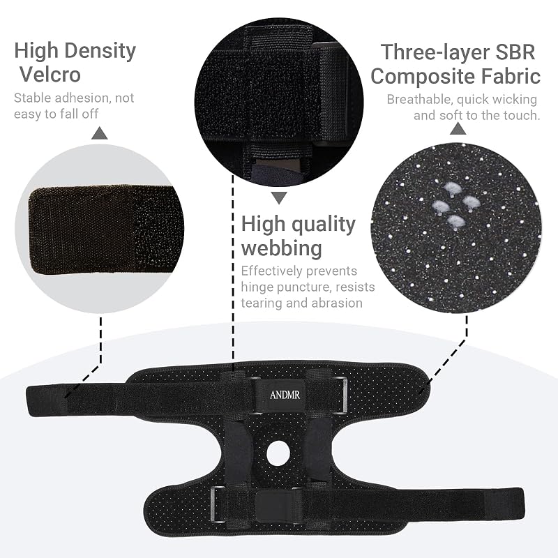 Hinged Knee Brace for Men & Women with Side Stabilizers - Medium (11.8"-17.3")