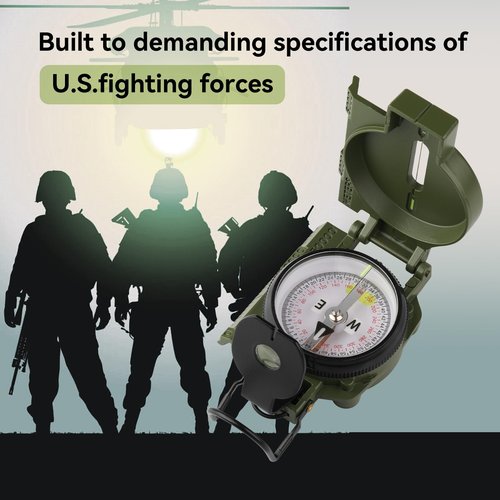 Military Compass, with Sighting Lines, Impact Resistant & Waterproof Compass for Outdoor, Hiking, Hunting, Backpacking Camping,Tactical, and Survival
