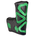Golf Builder Clover Embroidery Golf Club Blade Putter Head Cover with Magnetic Closure (Black)