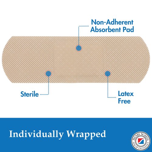 Henry Schein Sheer Adhesive Bandages, 1" x 3" Sterile Strips | Bulk Case of 1,500 (10 Packs of 150) | Breathable, Latex-Free First Aid Bandages for School Nurses, Offices & Businesses