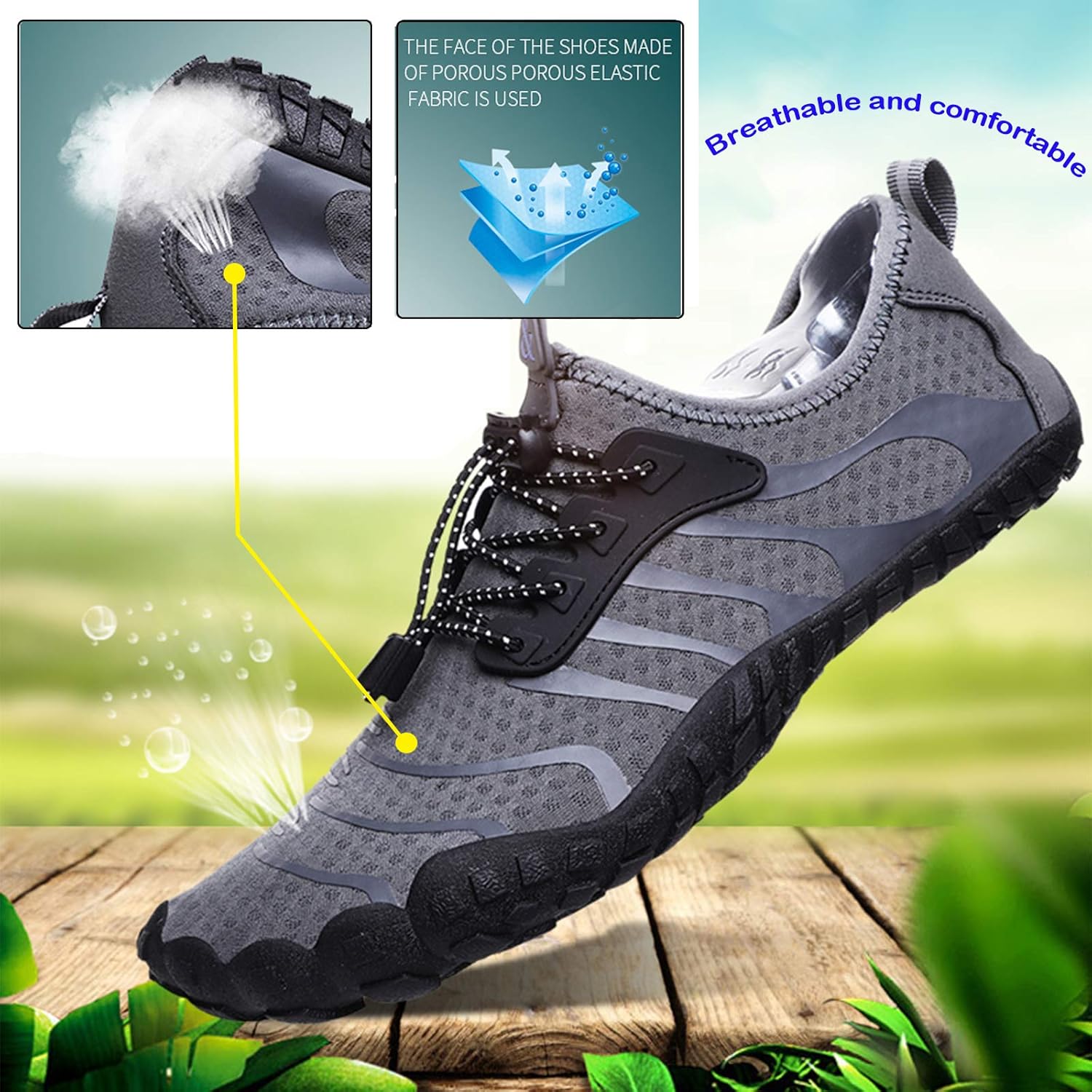 Skiennix Water Shoes - Quick Dry Barefoot Aqua Shoes for Men & Women | Ideal for Beach, Pool, Hiking, and Yoga