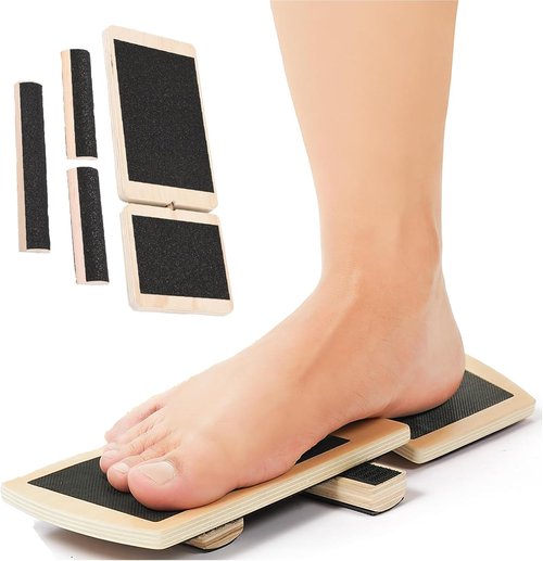 Ankle Balance Board - Non-Slip Wood Single Foot Strengthener for Plantar Fasciitis Relief | Physical Therapy