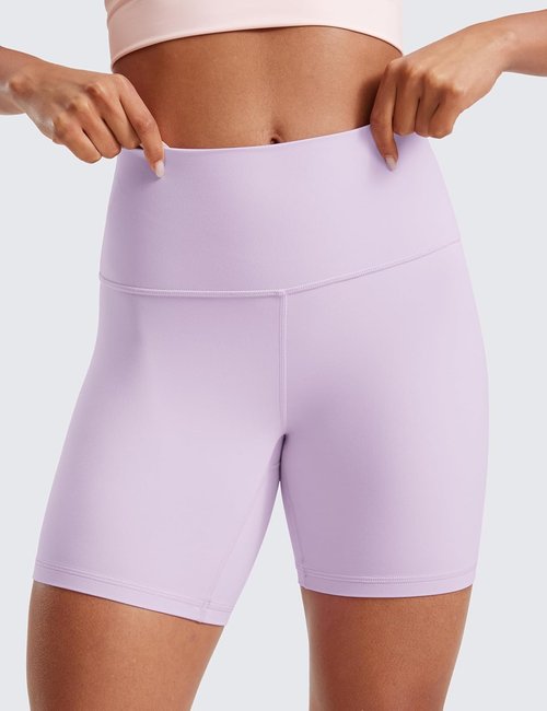 CRZ YOGA Biker Shorts - ButterLuxe High Waisted Spandex for Running & Yoga | 6-Inch Length