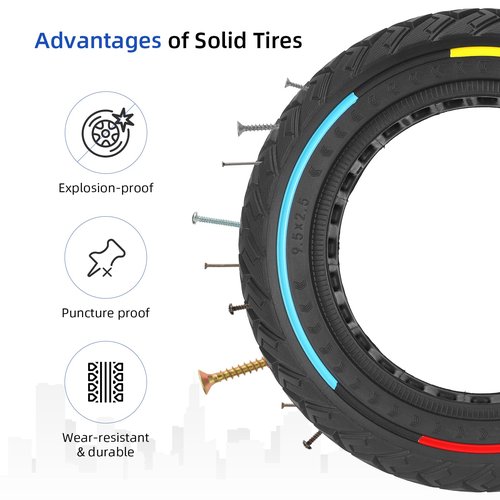 ulip 9.5x2.50 Solid Tire for NIU KQi3 Pro/KQi3 Max/KQi3 Sport Electric Scooter Accessories 9.5 inch Rear and Front Wheel Replacement Tire (2 PCS)