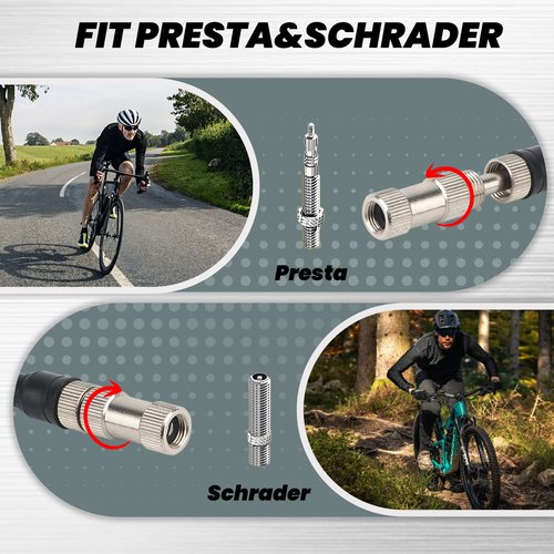 Hycline Shock Pump for Mountain Bike, High Pressure 300 Psi for Front Fork and Rear Bicycle Suspension Air Pump with Gauge Fits Schrader & Presta Tire Valve-Titanium