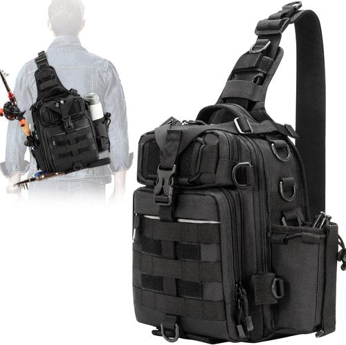 BLISSWILL Fishing Backpack - Large Water-Resistant Outdoor Tackle Bag for Anglers